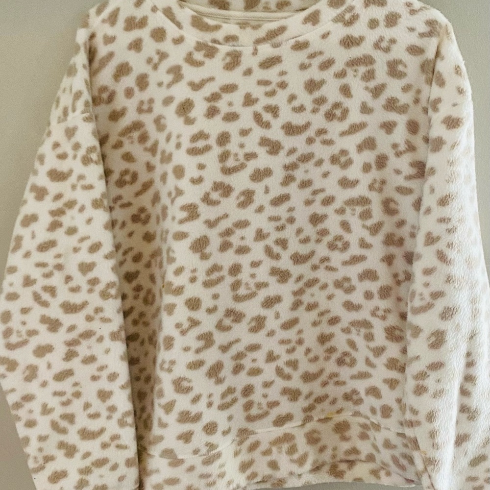 Leopard Print Fleece Sweatshirt